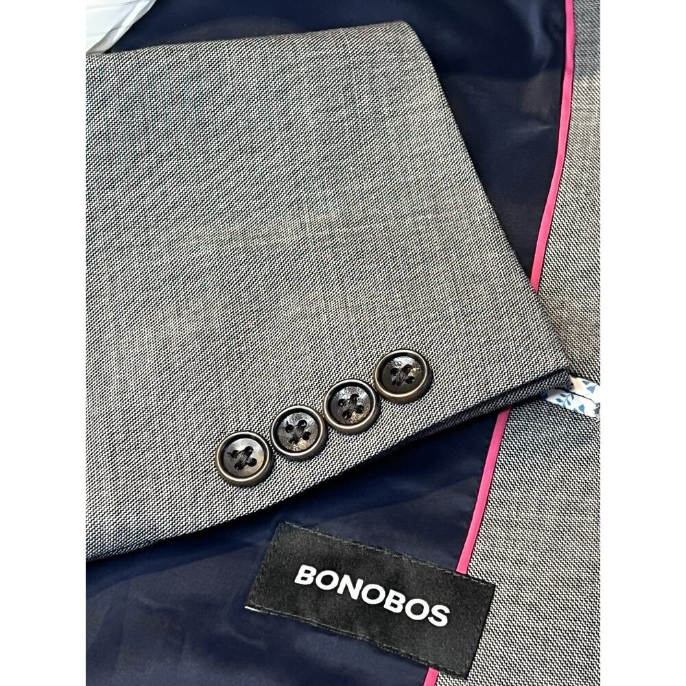 Bonobos Marzotto Italian Wool 38R 29x34 Gray Double Breasted Statement Suit - Picture 10 of 16